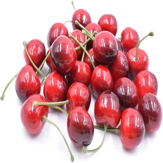 26pcs Artificial Small Red Black Cherries {1}