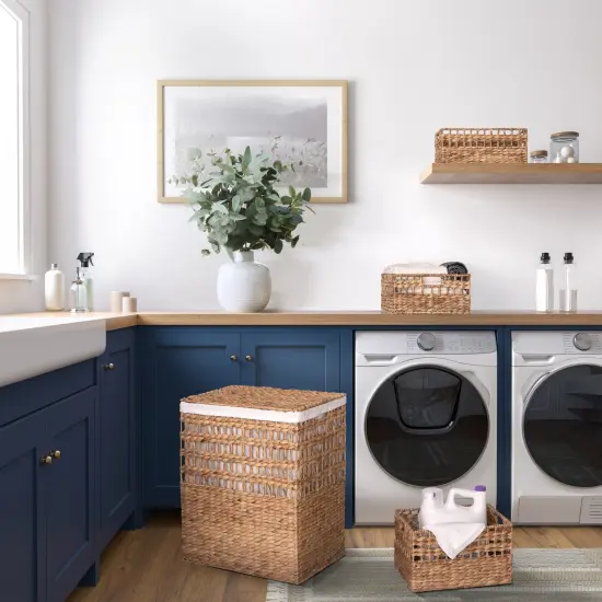 Seville Classics 4-Piece Natural Handwoven Laundry Hamper and Basket Set {2}