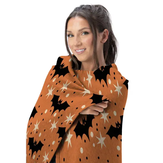 Halloween Silk Touch Throw Blanket Flying Bats {3}