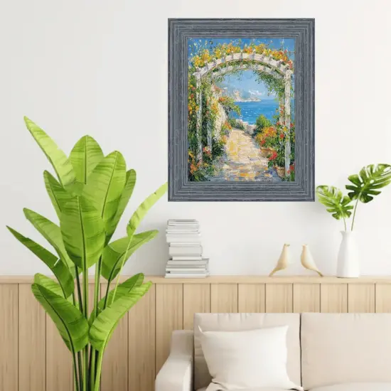 Rustic Wide Wood Ocean Blue Picture Frame 25x25 frame {7}