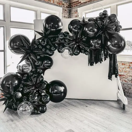 6Pcs 22Inch Explosion Star Balloons(black) {5}