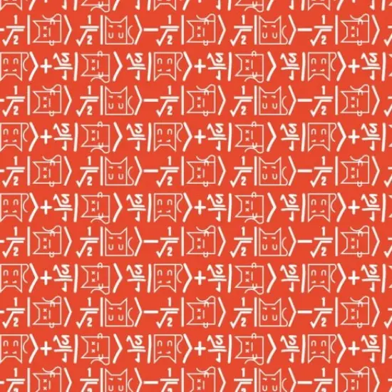The Big Bang Theory Collection - Math Cat Red Licensed Cotton Fabric by the Yard {1}
