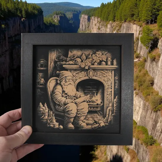 Framed Art - CUSTOM - Santa Fireplace {3}