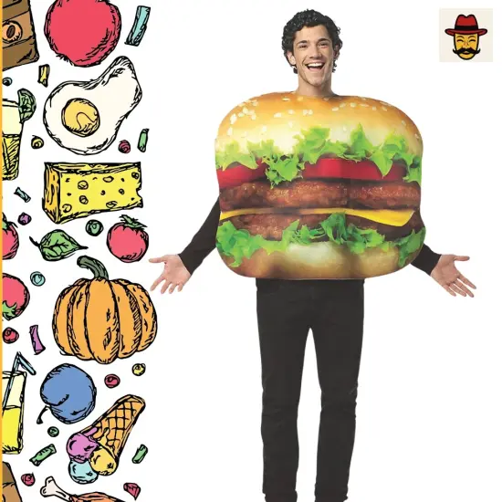 Adult Cheeseburger Costume Printed Tunic Perfect for Parties {2}
