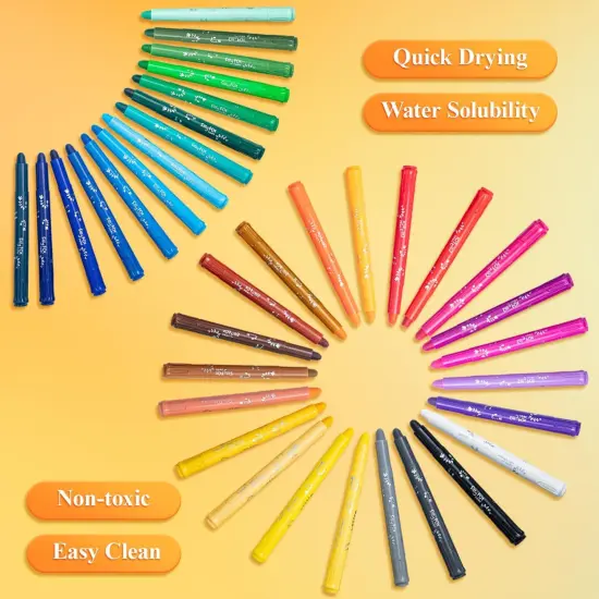 36 Colors Solid Tempera Paint Sticks for Kids, Washable Paint Sticks for Kids, Non-toxic, Quick Drying, Works Great on Paper Wood Glass Ceramic Canvas, Paint for Kids and Toddlers {3}