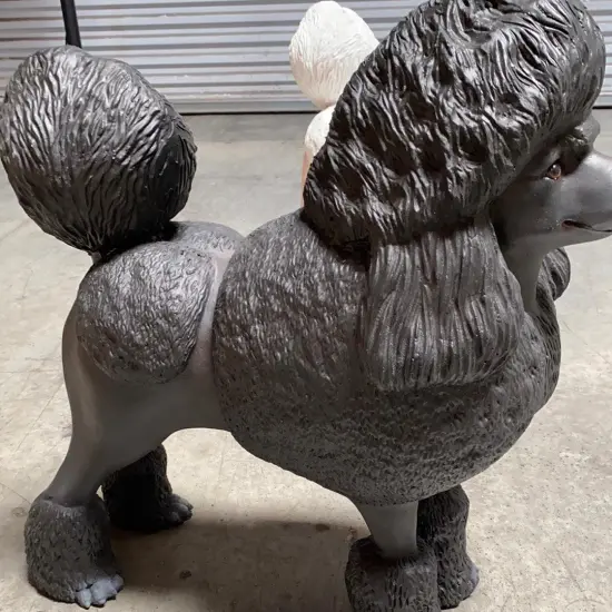 Black Poodle Life Size Dog Statue {6}