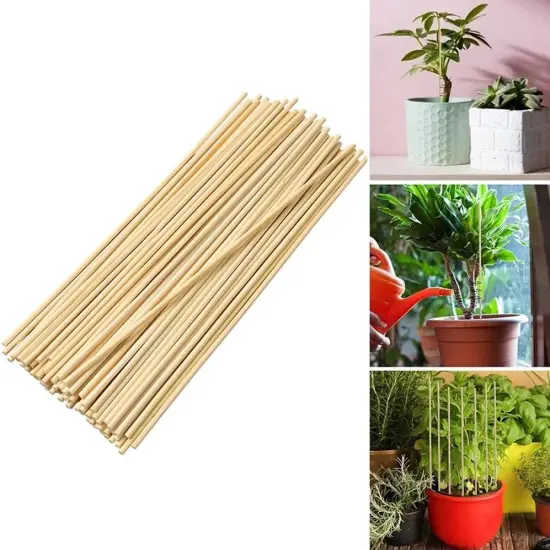 1/8 x 12 Inch natural bamboo Dowel Rods, 400 pcs Multi-Purpose Unfinished Round Sticks for Plant support DIY Crafts. {3}