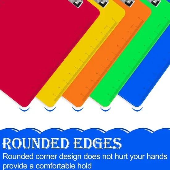 Clipboards, 15 Pack Plastic Office Clipboards, Assorted Color Plastic Clipboards, Low Profile Clip Standard A4 Letter Size, Size 12.5 x 9 Inch {3}
