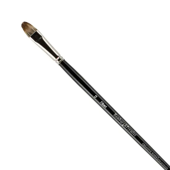 Creative Mark Hamburg Premiere Professional Oil Painting Brushes - Filbert #12 Oil Paint Brush - Handmade in Germany, Natural & Synthetic Hair Blend, Long Triple-Lacquered Birch Handle {1}