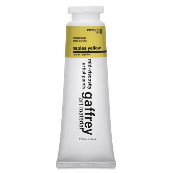 Gaffrey Art Material Standard Body Acrylic Paint - Naples Yellow, 200 ml tube {1}