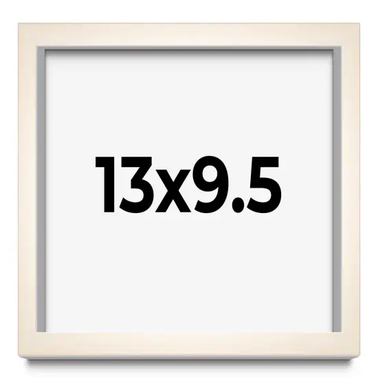 Photo Size Modernist White Picture Frame - UV Acrylic, Foam Board Backing, Hanging Hardware {1}