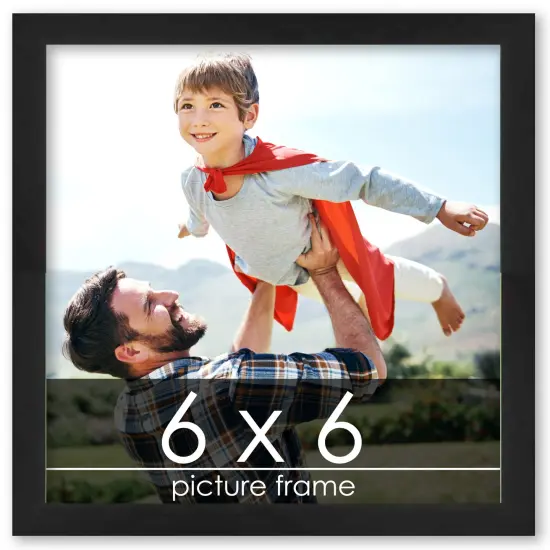 Square Decor Black Picture Frame - UV Acrylic, Foam Board Backing, Hanging Hardware {1}