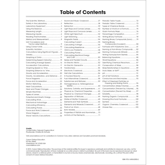 Carson Dellosa The 100 Series Physical Science Workbook, Physics and Chemistry Book for Grades 5-12, Motion, Energy, Electricity, Metrics, and More, Classroom or Homeschool Curriculum {3}