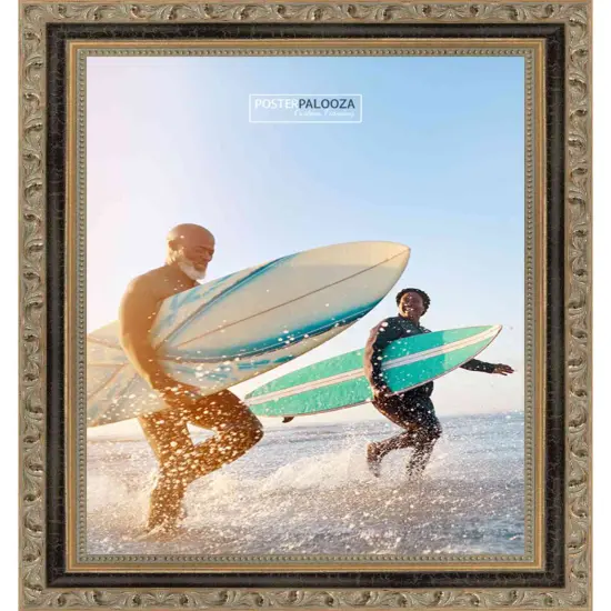 Square Classic Gold Picture Frame - UV Acrylic, Foam Board Backing, Hanging Hardware {4}