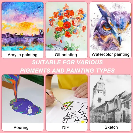 7 Packs Stretched Canvases for Painting,Multi Size 11x14, 9.44x12, 8x10, 5x7, 4x4, Round Canvas with 8x8,10x10, Primed Blank Canvas for Oil Paint, Acrylic Paint, Paint Canvas for Beginner, Artist. {3}