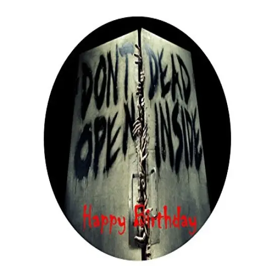 Zombie Edible Cake Topper 7.5 inch round {1}