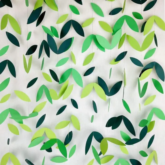 Yellow Green Party Decoration Kit Hanging Paper Fans Lanterns Flowers Pom Pom with 3D Butterfly Green Leaves Garland for Birthday {4}