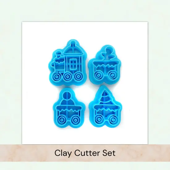 Christmas Train Polymer Clay Cutters, Set of 4 Cute & Festive Shapes, Adorabilities {1}