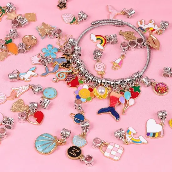 162Pcs DIY Charm Bracelet Making Kit Bangle Bracelets Kit {2}