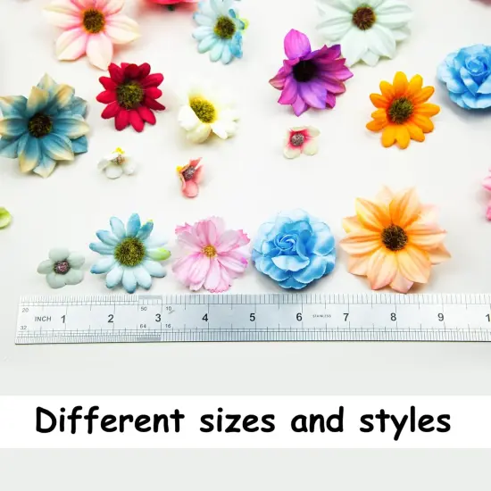 250 Pcs Faux Flower Heads Flower Mini Silk Heads {2}