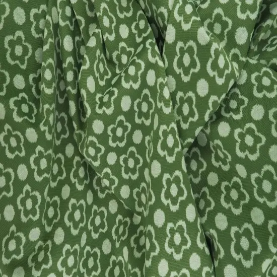 Double Knit Jacquard Floral Fabric Heavyweight Stretch Flower Knit, 58/60" Wide BROWN {5}