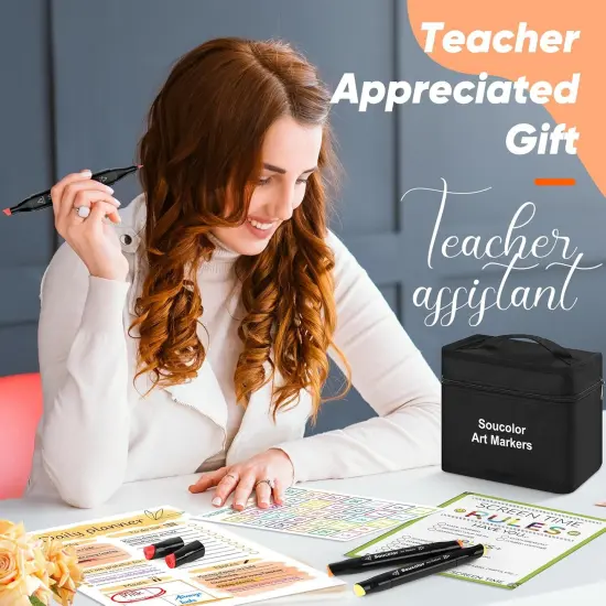 60 Colors Dual Tip Alcohol Markers Set {4}