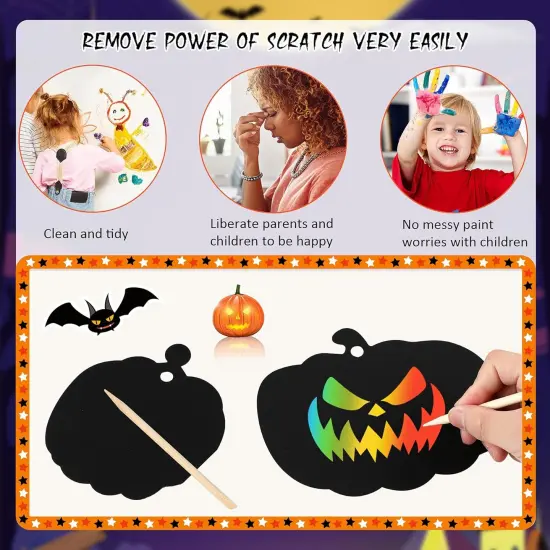 36 Pieces Halloween Scratch Paper Crafts Kit {3}