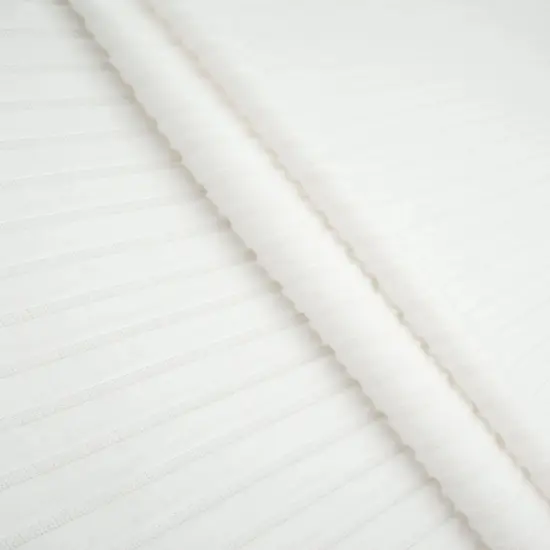 1 Yard Heavy Brush 8x4 Sweater Hacci Rib Fabric 230 GSM Polyester Spandex Blend 60" Width IVORY {2}