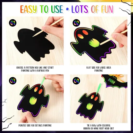 120 Pcs Halloween Craft Scratch Pumpkins {5}