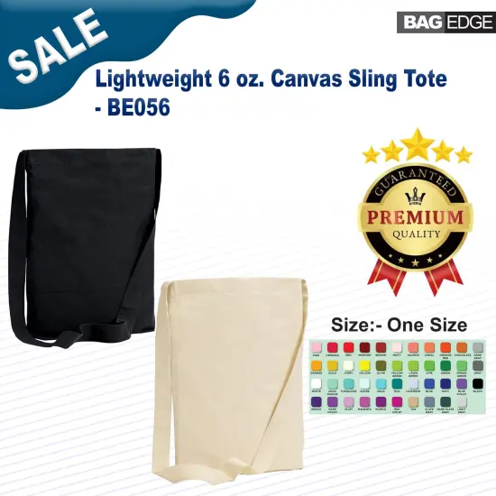 BAGedge&reg; Lightweight 6 Oz Canvas Sling Tote {2}