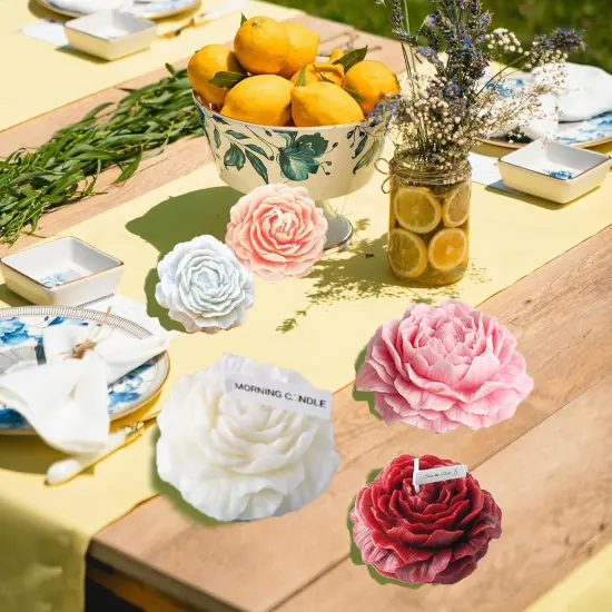 Large&Small Peony Flower Silicone Soap Molds 3PCS Peony Silicone {4}