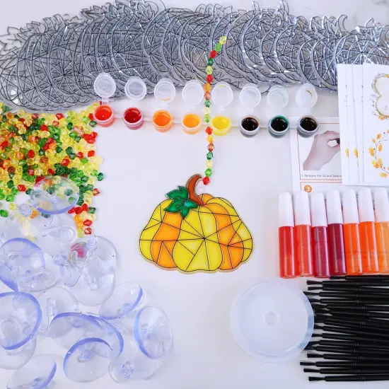 27 Sets Pumpkin Suncatchers DIY {2}