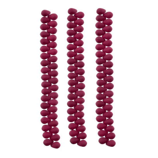 John Bead 114pcs 6x9mm Czech Glass White Alabaster Velvet Drop Bead Strands Red Lychee {3}