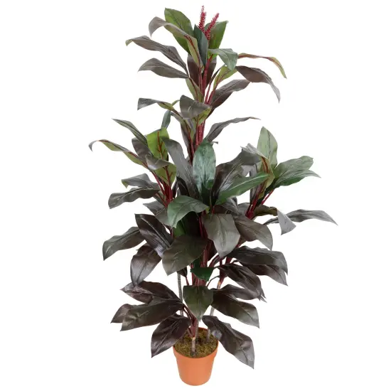 Northlight Potted Two-Toned Artificial Dracaena Plant - 60" Green {5}