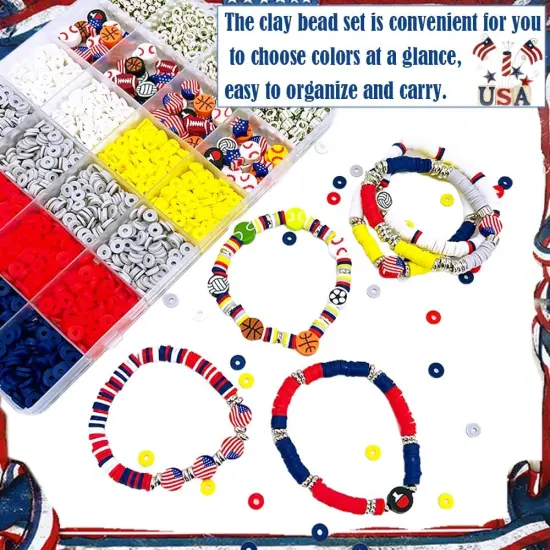 Sports Clay Beads Kit for Bracelets Making {3}