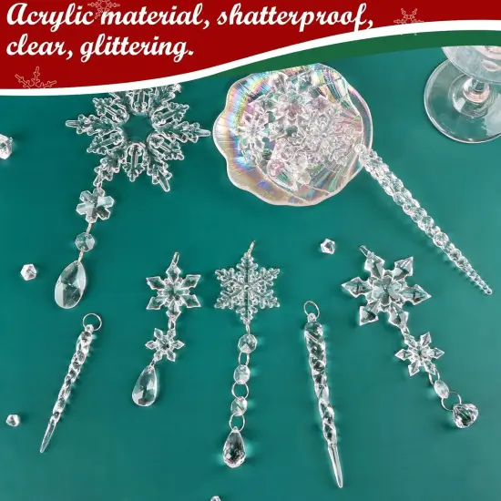 20 Pack Clear Crystal Christmas Ornaments {5}