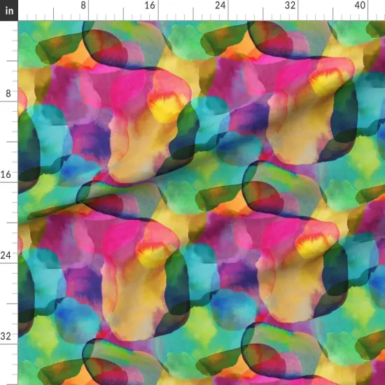 Various Fabrics by the Yard or Fat Quarter Abstract Watercolor Rainbow Paint Colourful Bright Pastels Colorful Room Custom Printed Fabric by Spoonflower {1}
