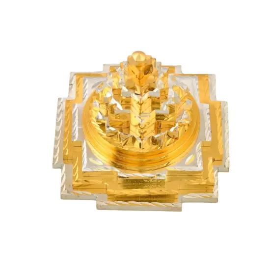 Shree Yantra Sri Chakra Meru Laxmi Yantra for Good Luck Wealth Home Office Decor - Perfect for Meditation Spiritual Blessings (3 Inch) {5}