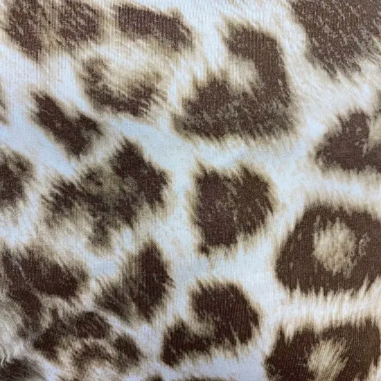 1 Yard Angora Animal Print DTY Brushed Knit Fabric Soft Stretch Polyester Spandex 58/60 Inches Wide {1}