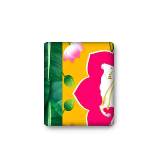 Pichwai Cow Print Backdrop 5x8 Feet Backdrop Indian Traditional Cloth Banana Leaf Decor Indian Pooja Wall Decor Indian Wall Art Photo Decor Banner Decorative Pooja Cloth Wedding Favor {6}