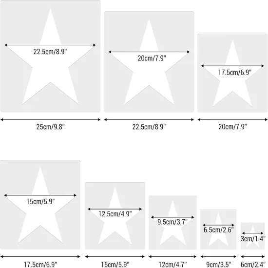 8 Pieces Reusable Large Star Stencil {2}