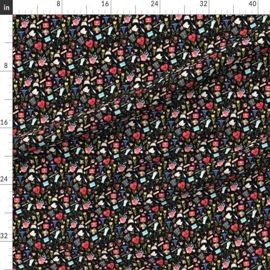 Various Fabrics by the Yard or Fat Quarter Love Medical Black Doctor Nurse Medicine Custom Printed Fabric by Spoonflower {1}