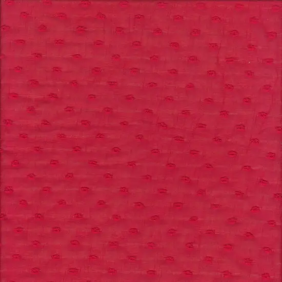 Waffle Swiss Dot Sheer Chiffon Fabric 1 Yard Woven Drapery Material, 59/60" Width RED {1}