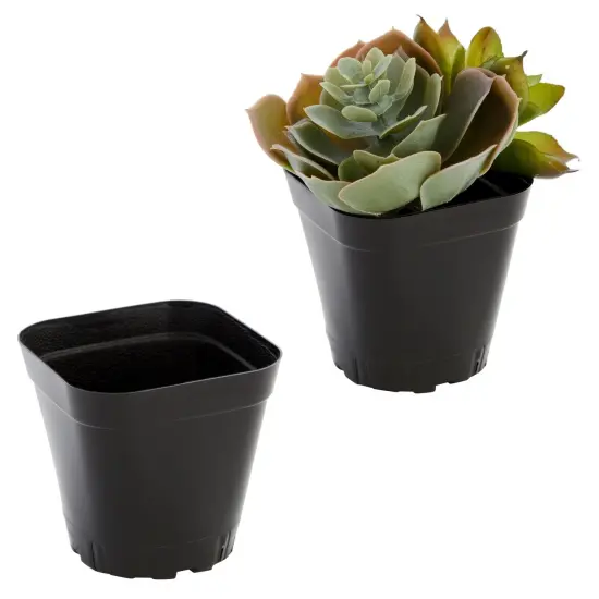150-Pack 2 Inch Plastic Seedling Pots for Plants, Small Square Starter Nursery Planters for Starting Seeds, Flowers, Succulents, Propagating, Indoor Garden (Black) {7}