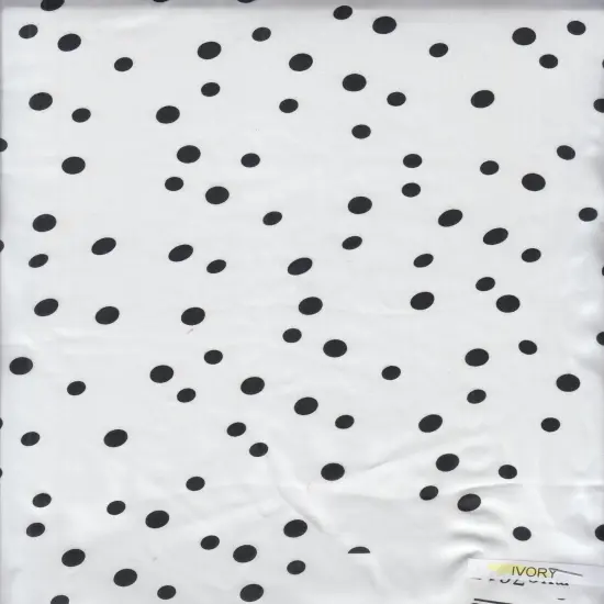 1 Yard Satin Polka Dot Print Fabric, 57/58&Prime; Wide 100% Polyester IVORY {1}