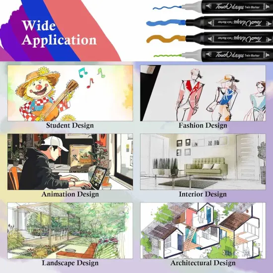 120 Colors Alcohol Markers Set with Base {4}