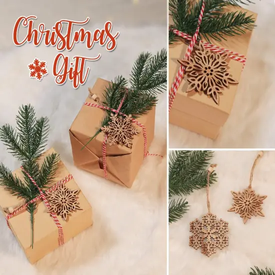 12pcs Wooden Snowflakes Decorations {4}