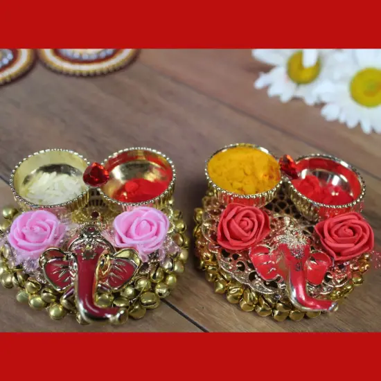 Ganesha Bulk Haldi Kumkum Thali Holder, Pooja Return Gift, Indian Housewarming Gifts, Shivratri, Wedding Favor, Navarathri Favors, Baby Shower {3}