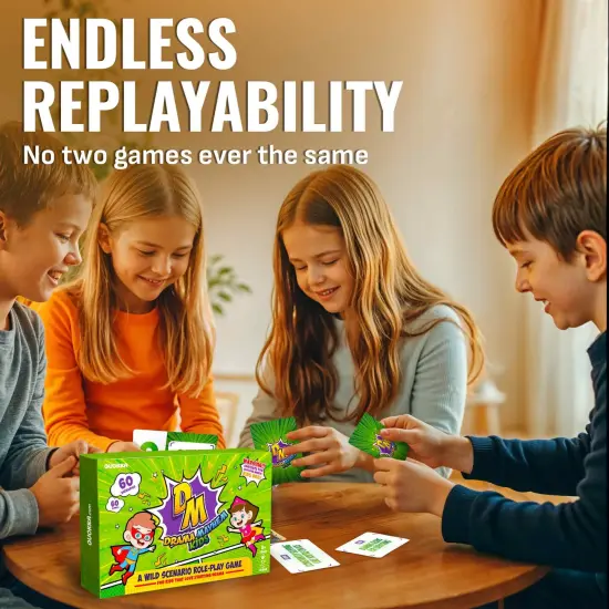 QUOKKA Charades Game for Kids &ndash; Acting & Improv Game with 120 Scenario & Quirk Cards &ndash; Fun Act It Out Theater Games Night | Drama Mayhem Original Pack {5}