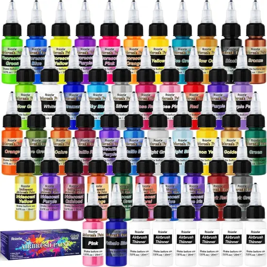 Airbrush Paint, 44 Colors with 6 Thinner, Airbrush Paint Set {1}